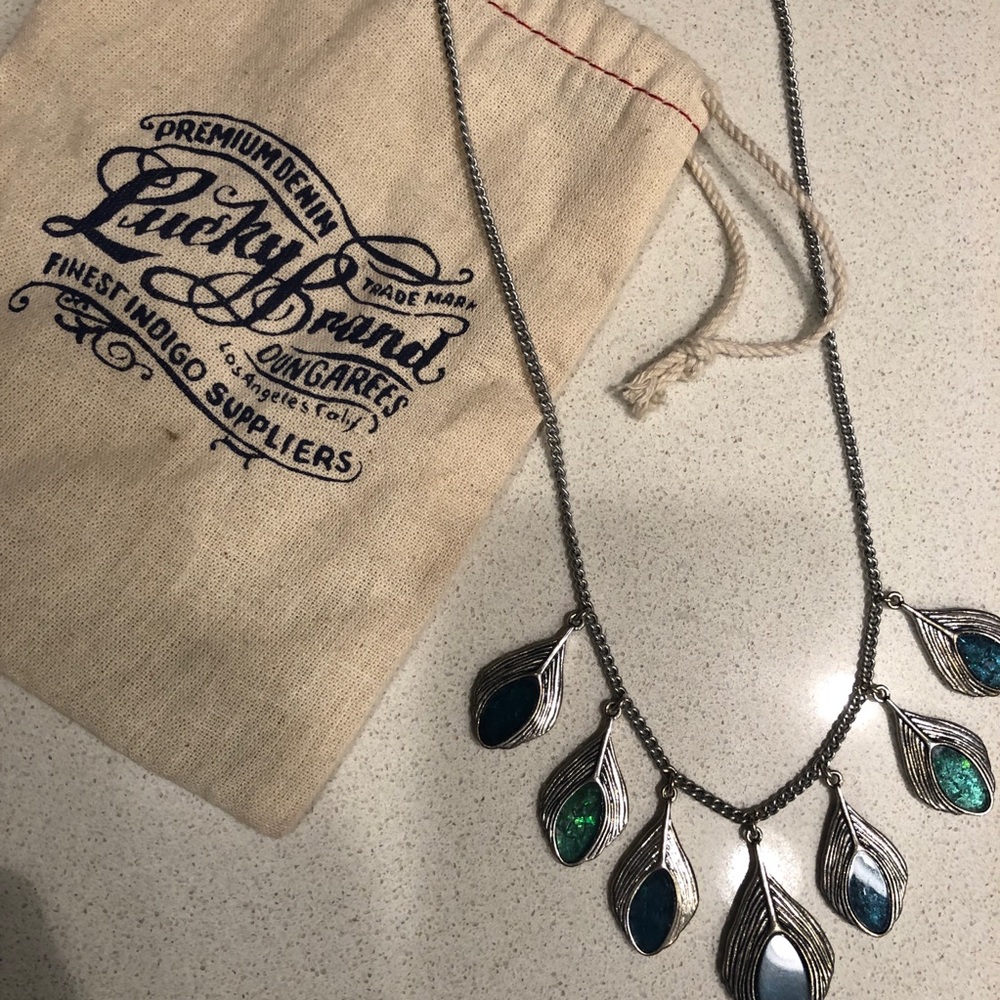 Lucky Brand Turquoise Blue Silver Necklace